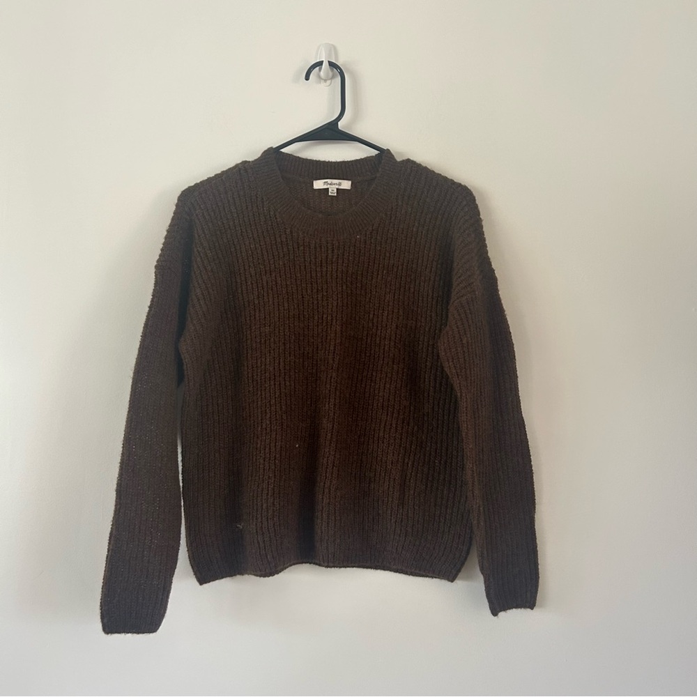 Madewell Brown Ribbed Crewneck Sweater Size XS - Picture 3 of 7